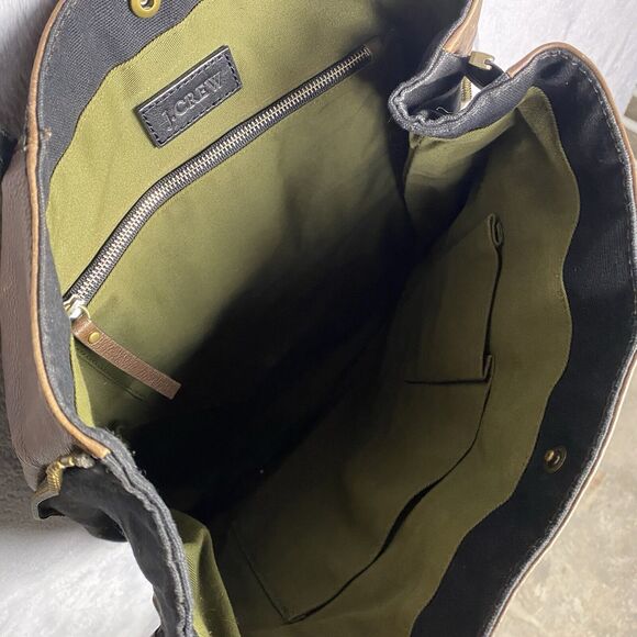 J.Crew Brimfield Brown Leather Tote Shoulder Bag Expandable Preppy Academia - Picture 8 of 9